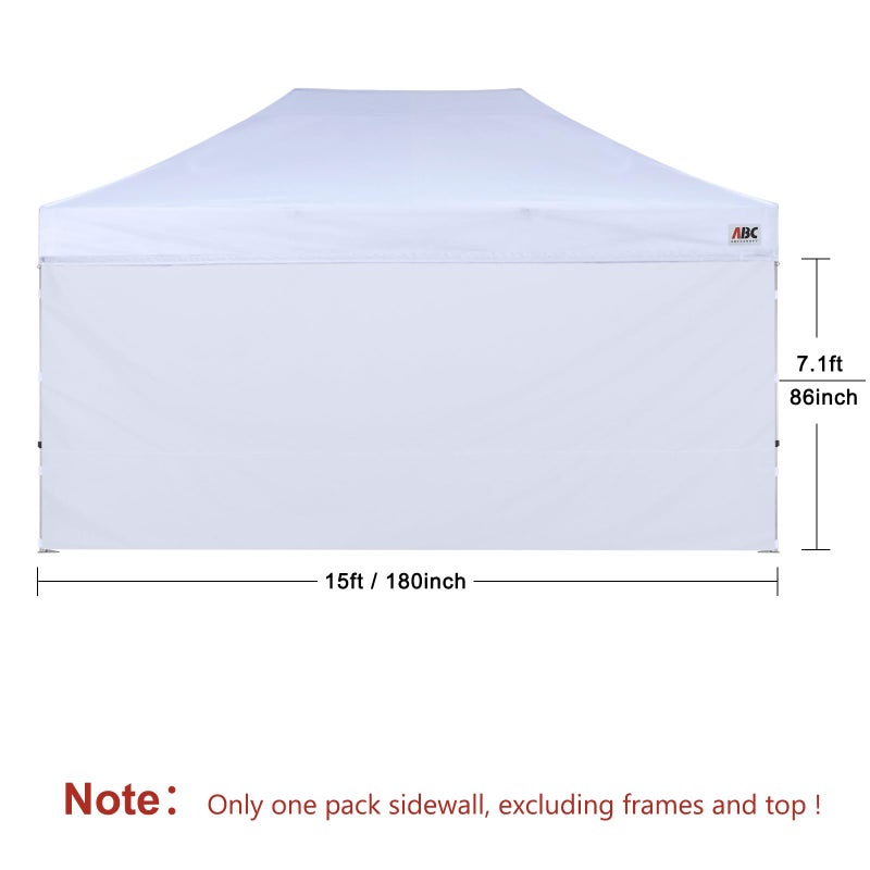 ABCCANOPY Instant Canopy SunWall 10x15 FT, 1 Pack Sidewall Only, No Frame or Top, White - Image 2
